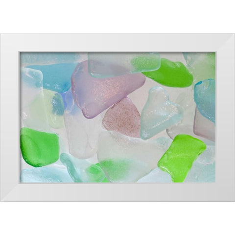 Beach Glass I White Modern Wood Framed Art Print by Mahan, Kathy