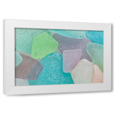 Beach Glass II White Modern Wood Framed Art Print by Mahan, Kathy