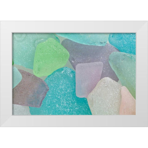 Beach Glass II White Modern Wood Framed Art Print by Mahan, Kathy