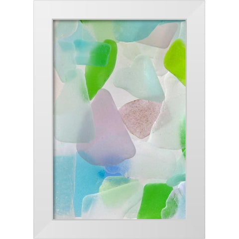 Beach Glass III White Modern Wood Framed Art Print by Mahan, Kathy