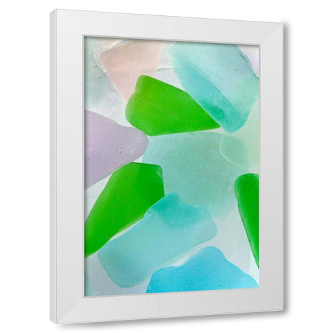 Beach Glass IV White Modern Wood Framed Art Print by Mahan, Kathy