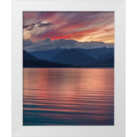 Salish Sea Sunset White Modern Wood Framed Art Print by Mahan, Kathy