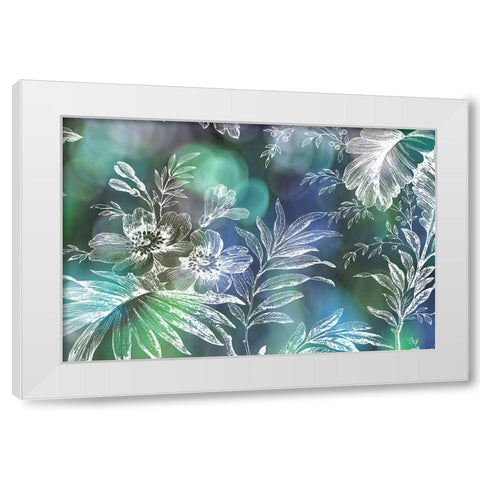 Floral Bokeh III White Modern Wood Framed Art Print by Mahan, Kathy