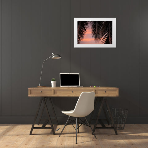 Palms at Sunset White Modern Wood Framed Art Print by Millet, Karyn