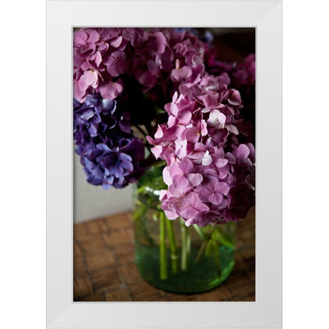 Hydrangeas VI White Modern Wood Framed Art Print by Millet, Karyn