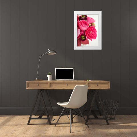 Peony Bouquet II White Modern Wood Framed Art Print by Millet, Karyn
