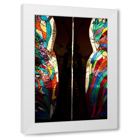 Stained Glass I White Modern Wood Framed Art Print by Millet, Karyn