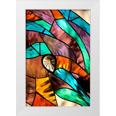 Stained Glass II White Modern Wood Framed Art Print by Millet, Karyn