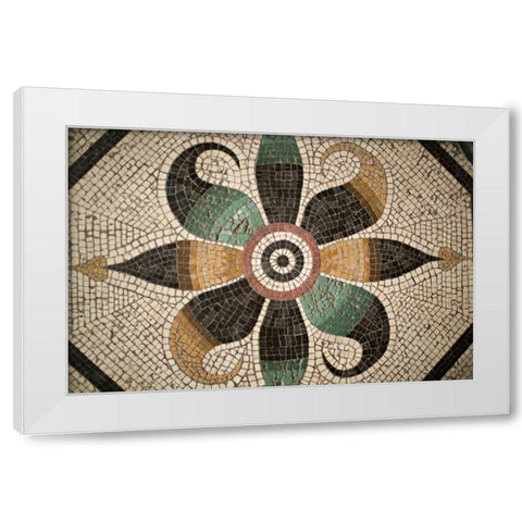 Mosaic II White Modern Wood Framed Art Print by Millet, Karyn