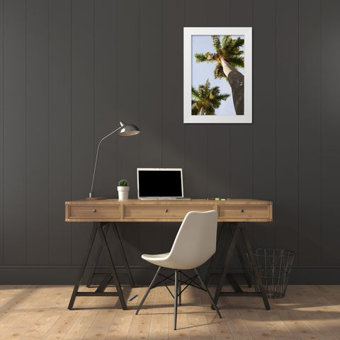 Below the Palms II White Modern Wood Framed Art Print by Millet, Karyn