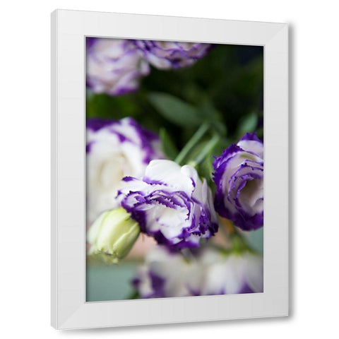 Purple Tipped Floral II White Modern Wood Framed Art Print by Millet, Karyn