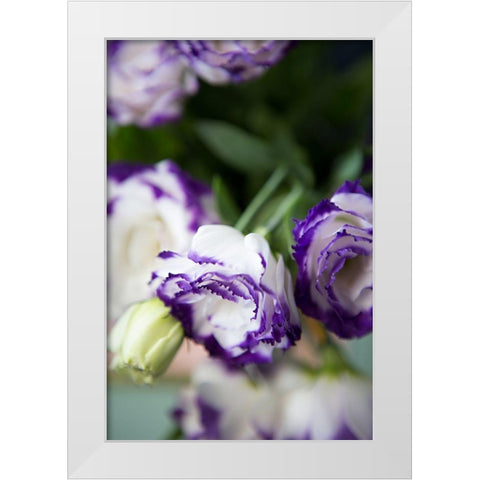 Purple Tipped Floral II White Modern Wood Framed Art Print by Millet, Karyn