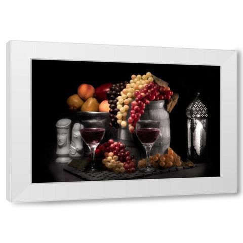 Wine and Fruit White Modern Wood Framed Art Print by McNemar, C. Thomas