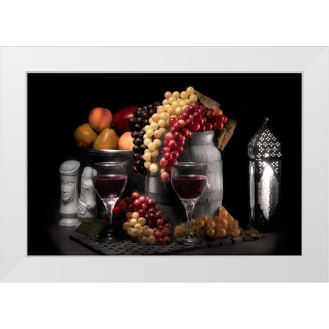 Wine and Fruit White Modern Wood Framed Art Print by McNemar, C. Thomas