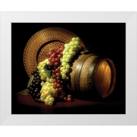 Wine Grapes White Modern Wood Framed Art Print by McNemar, C. Thomas