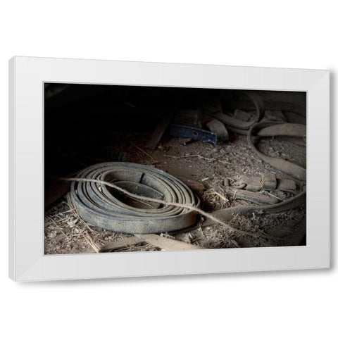Leather Strap White Modern Wood Framed Art Print by McNemar, C. Thomas