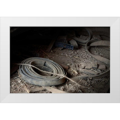 Leather Strap White Modern Wood Framed Art Print by McNemar, C. Thomas