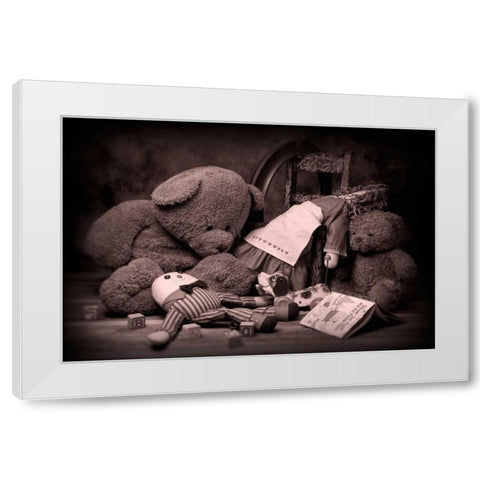 Toys White Modern Wood Framed Art Print by McNemar, C. Thomas