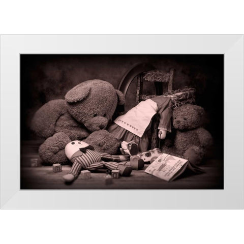 Toys White Modern Wood Framed Art Print by McNemar, C. Thomas