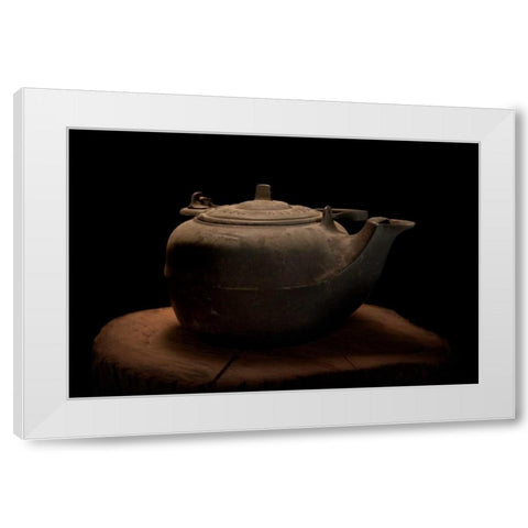 Cast Iron Tea Kettle White Modern Wood Framed Art Print by McNemar, C. Thomas