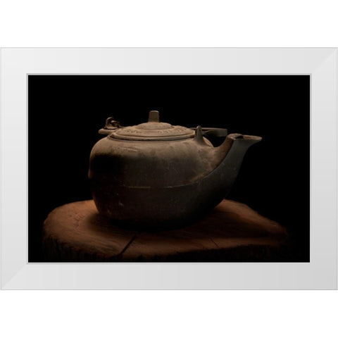 Cast Iron Tea Kettle White Modern Wood Framed Art Print by McNemar, C. Thomas