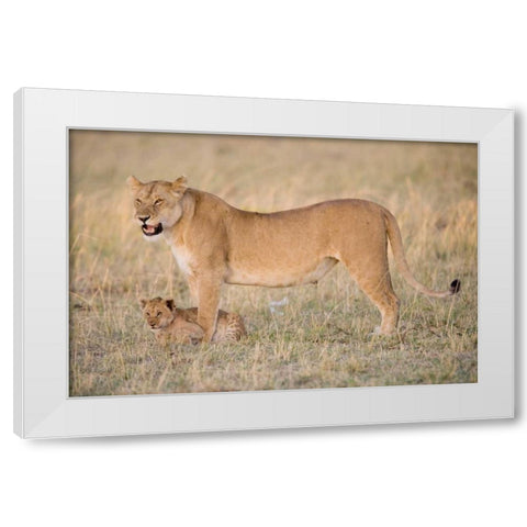 Lil Protection White Modern Wood Framed Art Print by Parker, Susann