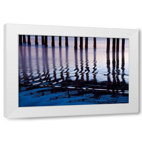 Cayucos Night White Modern Wood Framed Art Print by Peterson, Lee