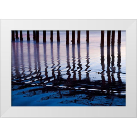 Cayucos Night White Modern Wood Framed Art Print by Peterson, Lee