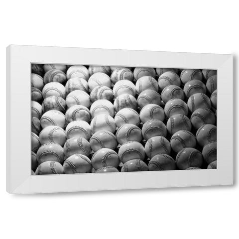Baseballs I White Modern Wood Framed Art Print by Putman, Tammy