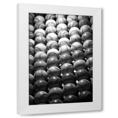 Baseballs II White Modern Wood Framed Art Print by Putman, Tammy