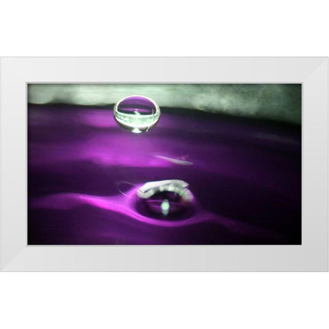 Grape Drink Drop I White Modern Wood Framed Art Print by Putman, Tammy