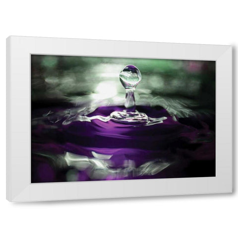 Grape Drink Drop II White Modern Wood Framed Art Print by Putman, Tammy