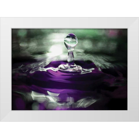 Grape Drink Drop II White Modern Wood Framed Art Print by Putman, Tammy