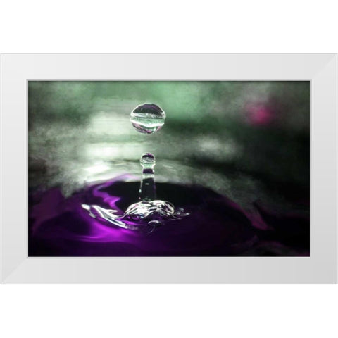 Grape Drink Drop III White Modern Wood Framed Art Print by Putman, Tammy
