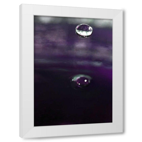 Grape Drink Drop IV White Modern Wood Framed Art Print by Putman, Tammy