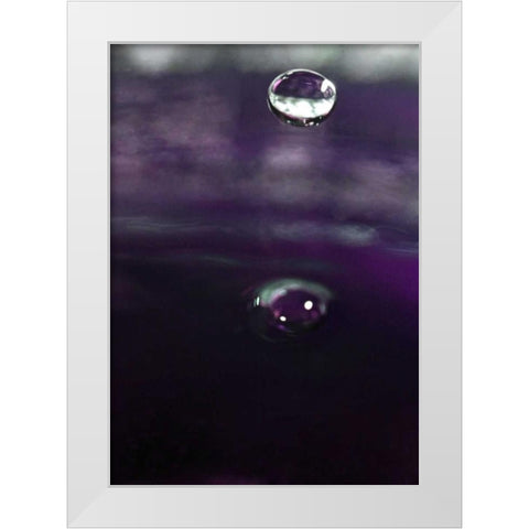 Grape Drink Drop IV White Modern Wood Framed Art Print by Putman, Tammy