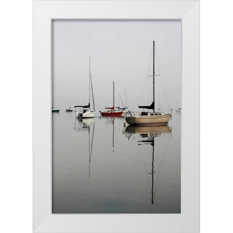 Red Sailboat I White Modern Wood Framed Art Print by Putman, Tammy