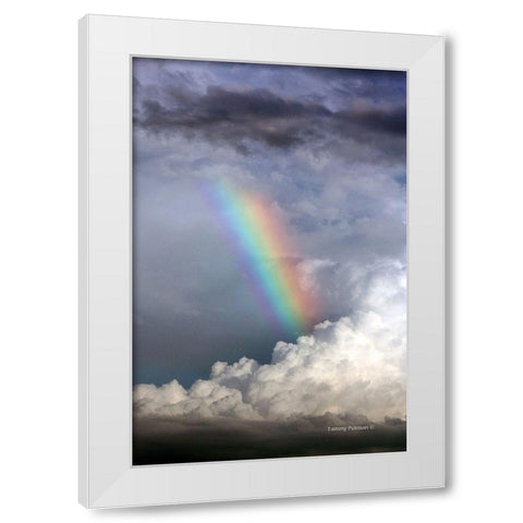 Rainbow in the Clouds White Modern Wood Framed Art Print by Putman, Tammy