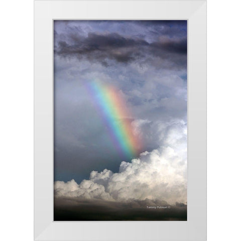Rainbow in the Clouds White Modern Wood Framed Art Print by Putman, Tammy