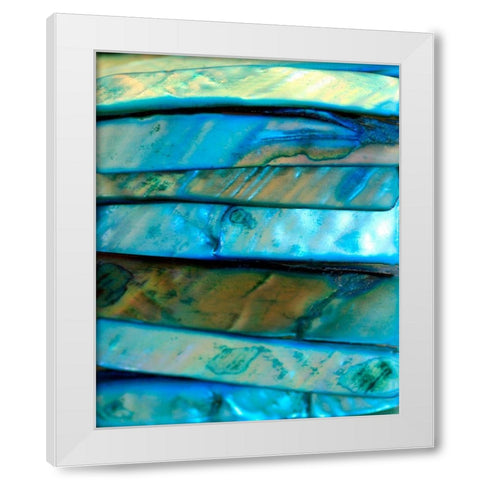 Shell Be Blue I White Modern Wood Framed Art Print by Putman, Tammy