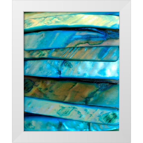 Shell Be Blue I White Modern Wood Framed Art Print by Putman, Tammy