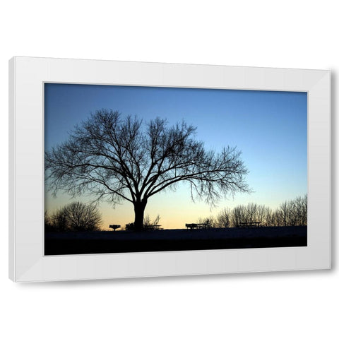 Longview October Sunset White Modern Wood Framed Art Print by Putman, Tammy