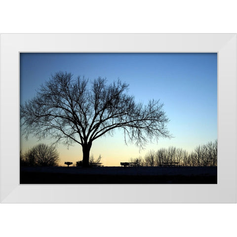 Longview October Sunset White Modern Wood Framed Art Print by Putman, Tammy