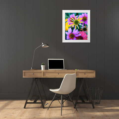 Colorful Bouquet II White Modern Wood Framed Art Print by Putman, Tammy