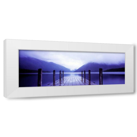 Serene Dock I White Modern Wood Framed Art Print by Stefko, Bob