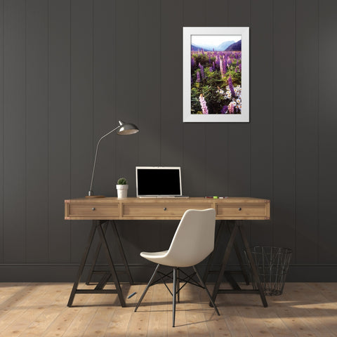 Russell Lupin I White Modern Wood Framed Art Print by Stefko, Bob