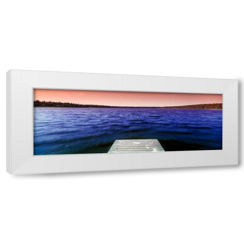 Serene Dock Sunrise III White Modern Wood Framed Art Print by Stefko, Bob