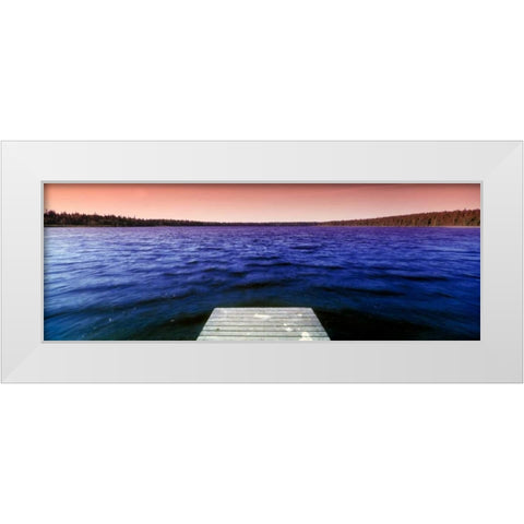 Serene Dock Sunrise III White Modern Wood Framed Art Print by Stefko, Bob