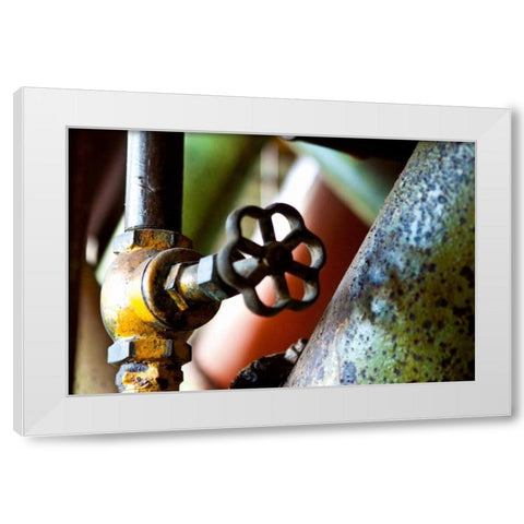 Pipe and Valve White Modern Wood Framed Art Print by Styber, Dana