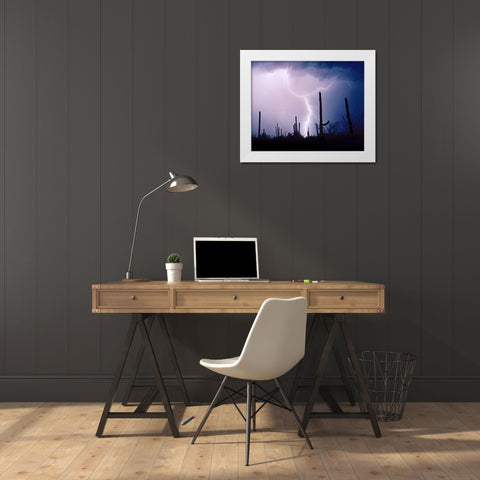 Electric Desert II White Modern Wood Framed Art Print by Taylor, Douglas